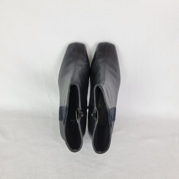 Clarks Womens Ankle Bootie Size 6 Black Leather Square Toe Zip Closure Witchy - Picture 6 of 12